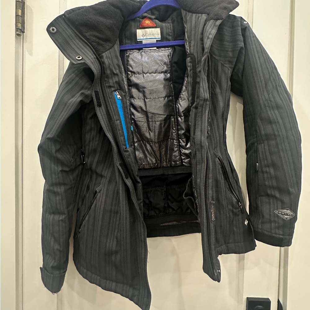 Columbia Gray Jacket with Orange Omni-Heat Patch